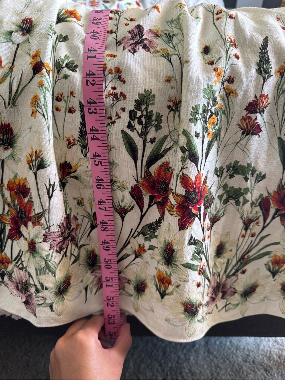 MAX STUDIO Whimsy Floral Maxi Dress with V-Neck and Puff Sleeves-Medium - Picture 10 of 11